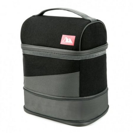 Arctic Zone Expandable Lunch Box with Ice Pack, Black/Gray