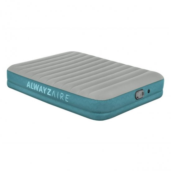 Open Box Bestway AlwayzAire Gray 14 Inch Air Mattress Bed with Pump, Queen