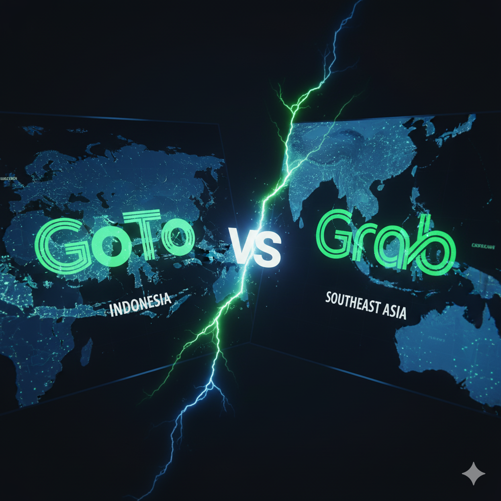 Competition between GoTo and Grab for super-app dominance in Southeast Asia.